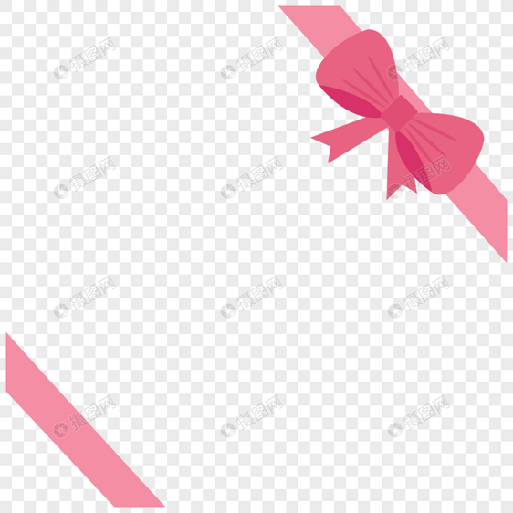 粉红丝带蝴蝶结边框图片