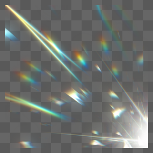 玻璃碎片彩虹折射光效图片