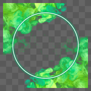 霓虹烟雾绿色圆形边框图片