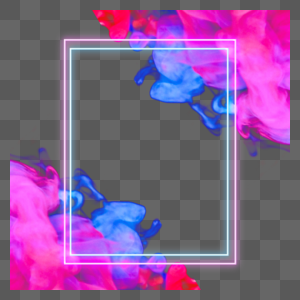 霓虹烟雾长方形边框图片
