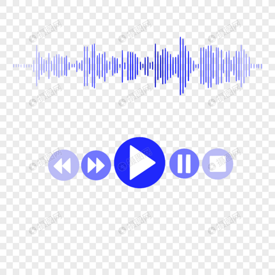 蓝色渐变音乐播放器图片