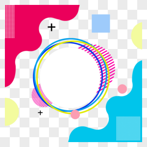 彩色简约几何抽象边框图片