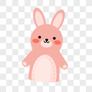 粉色小兔子手指木偶戏动物图片