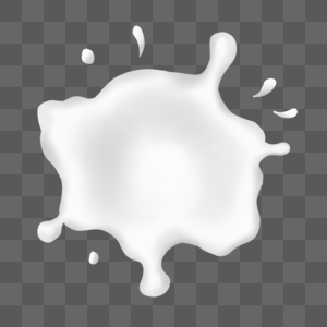 不规则白色飞溅的牛奶液体印记图片