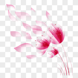 水彩金粉抽象粉红色花卉图片