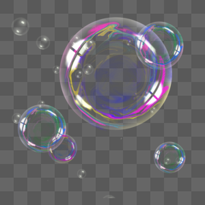 透明的圆形彩色气泡图片