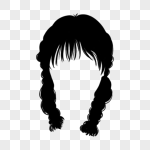 创意假发女士发型黑色长发高清图片