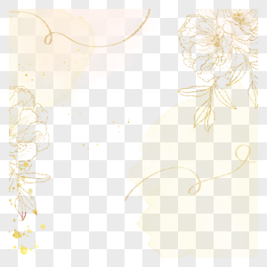 素描金线春季花卉边框图片