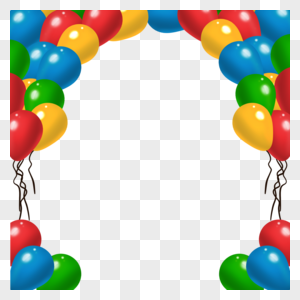 彩色气球框架装饰图片