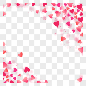 粉色颗粒感情人节渐变光效爱心边框图片