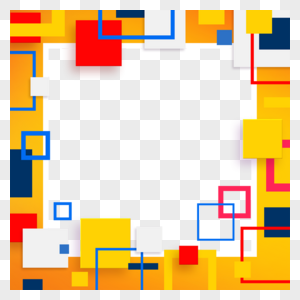 黄色主题红蓝线条twibbon几何渐变抽象边框图片
