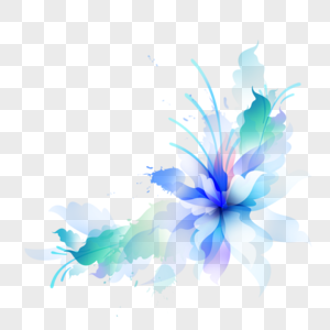光效抽象蓝色花卉图片