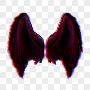 黑红色恶魔魔鬼天使羽毛翅膀图片素材
