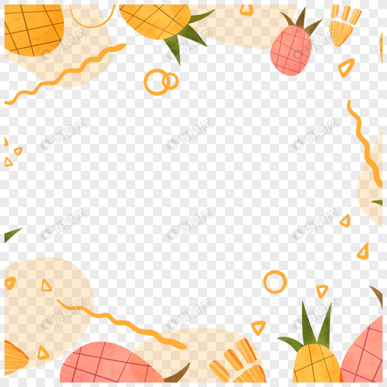 水果边框美味菠萝剪贴画图片