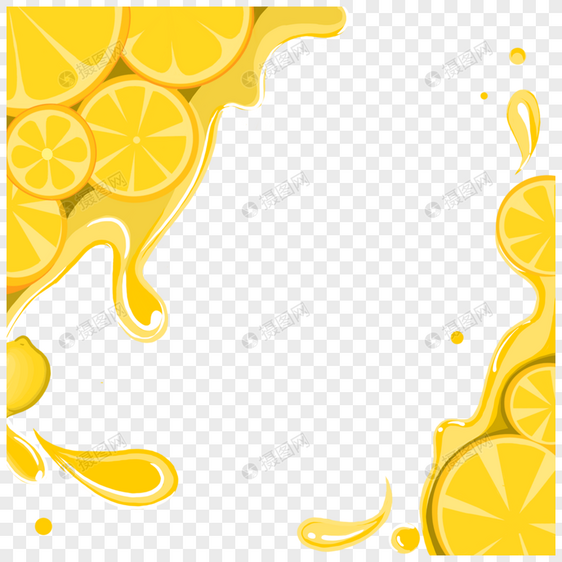 创意水滴柠檬边框图片