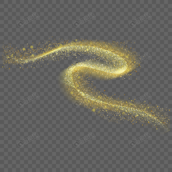 扭曲移动颗粒金色抽象光效图片