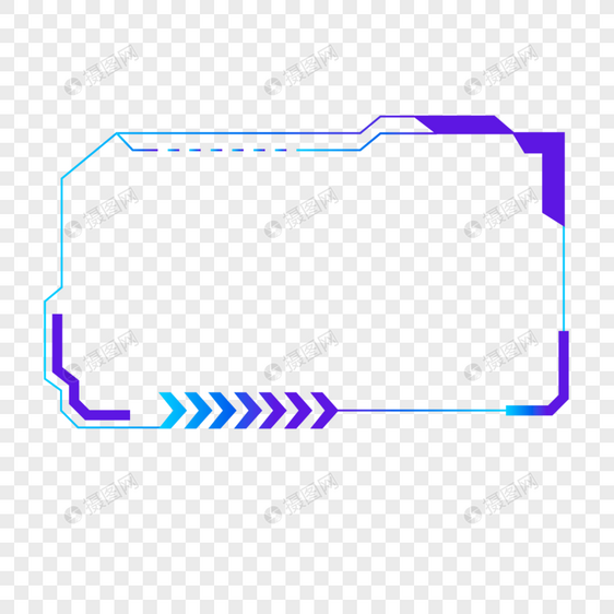 简单的蓝色紫色几何线抽搐直播流覆盖边框图片