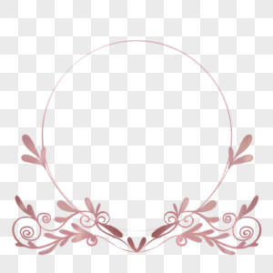 巴洛克玫瑰金边框圆形图片