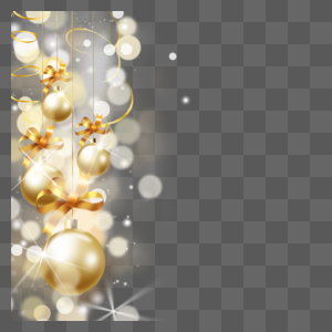 圣诞节光效金色装饰球图片