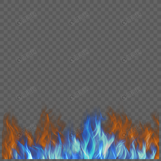 燃烧红蓝火焰边框图片