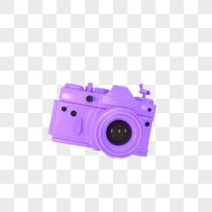 3d相机可爱紫色图片