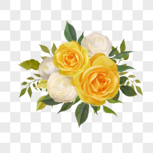 黄色白色玫瑰花婚礼图片