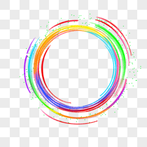 彩虹圆圈边框水彩颜料喷溅飞溅图片
