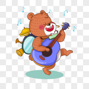 可爱小熊动物音乐家图片