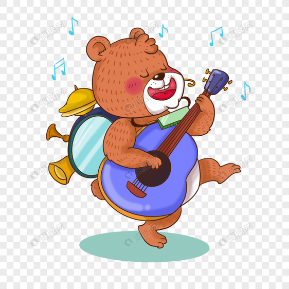 可爱小熊动物音乐家图片
