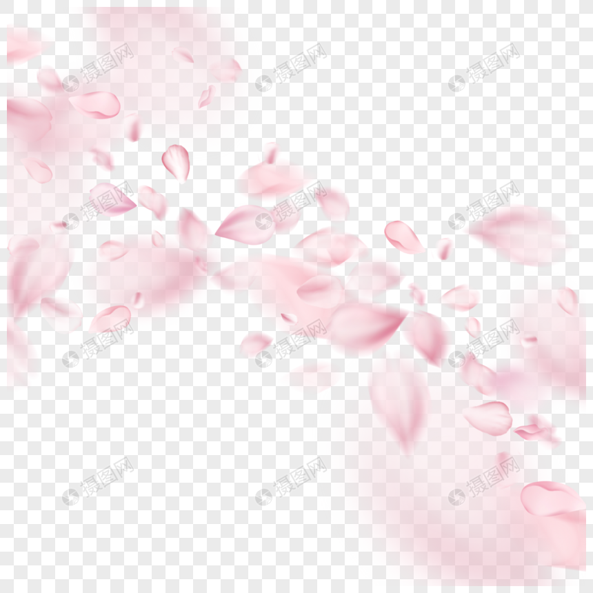 动态粉色光效浪漫樱花边框图片