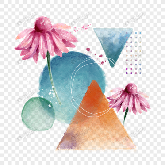 抽象水彩植物花卉创意图片