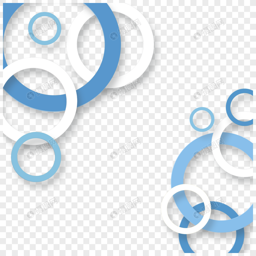 圆圈组合蓝色商务边框图片