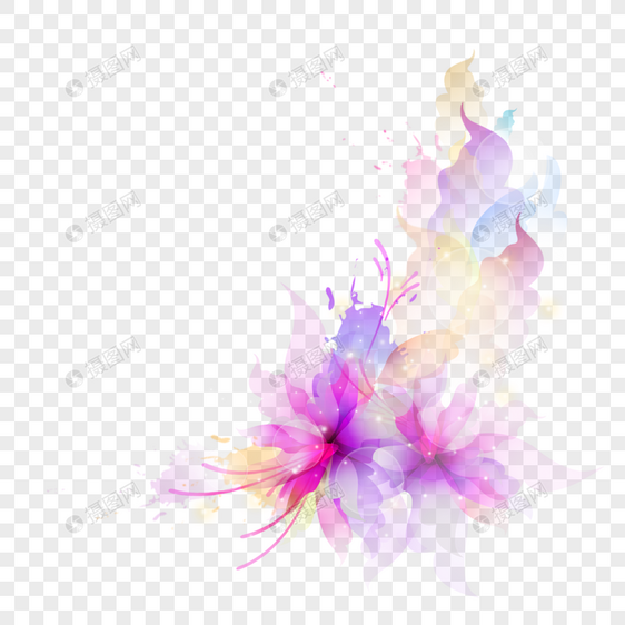 光效抽象紫色花卉图片