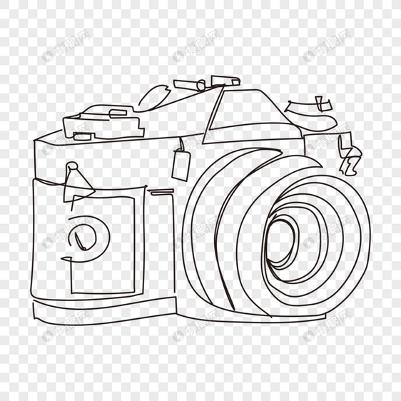 抽象线条画相机摄影师用相机图片