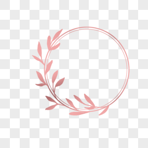 玫瑰金植物边框圆形图片
