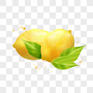 水彩夏季水果黄色柠檬图片