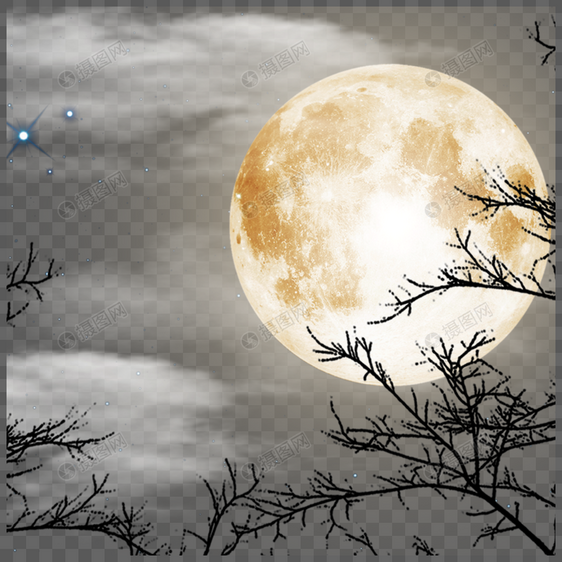 梦幻的满月月亮天空图片