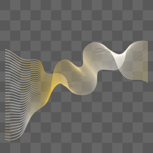 金色曲线声波渐变抽象边框图片
