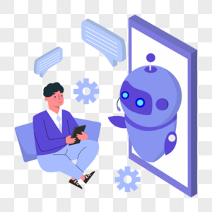 机器人智能朋友手机交谈图片