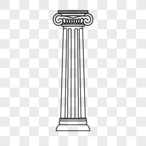 古希腊装饰建筑程式化柱子高清图片