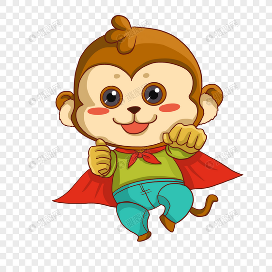 可爱猴子动物超级英雄图片