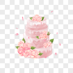 婚礼蛋糕情侣粉色爱心图片