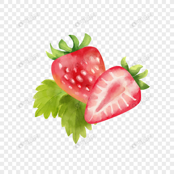 水彩夏季水果草莓图片