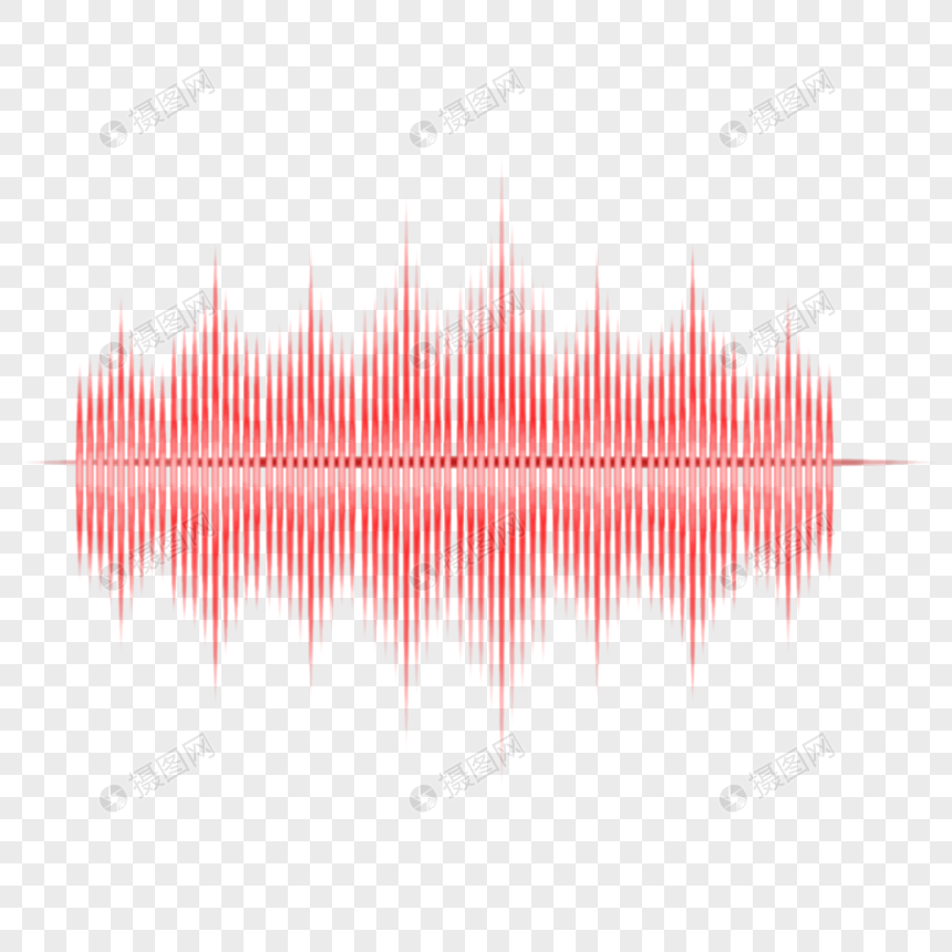 抽象的红光效果电子波音乐矢量背景图片