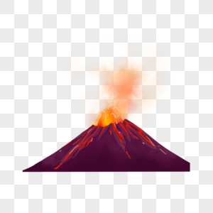 卡通自然灾害地球大火火山高清图片