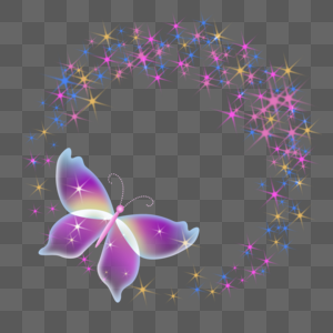 金粉光效抽象光圈蝴蝶图片