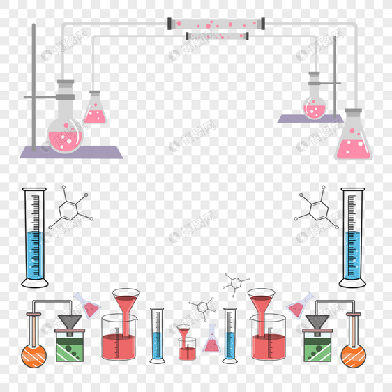 明亮化学仪器药剂边框图片