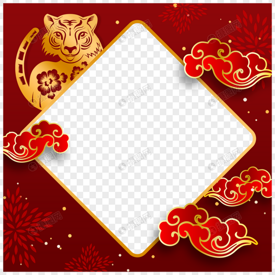 虎年新年春节图案装饰twibbon边框图片