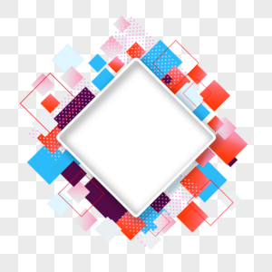 彩色几何抽象渐变方形几何边框图片