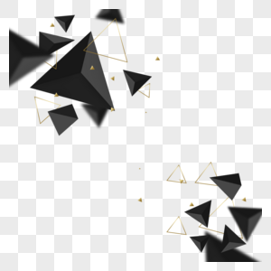 黑色三角体商务抽象几何边框图片